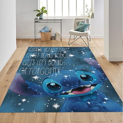 Miniatura 1 de Alfombra de área animada de dibujos animados, bonita alfombra de animales azules, alfombra de personaje animado de dibujos animados para dormitorio,