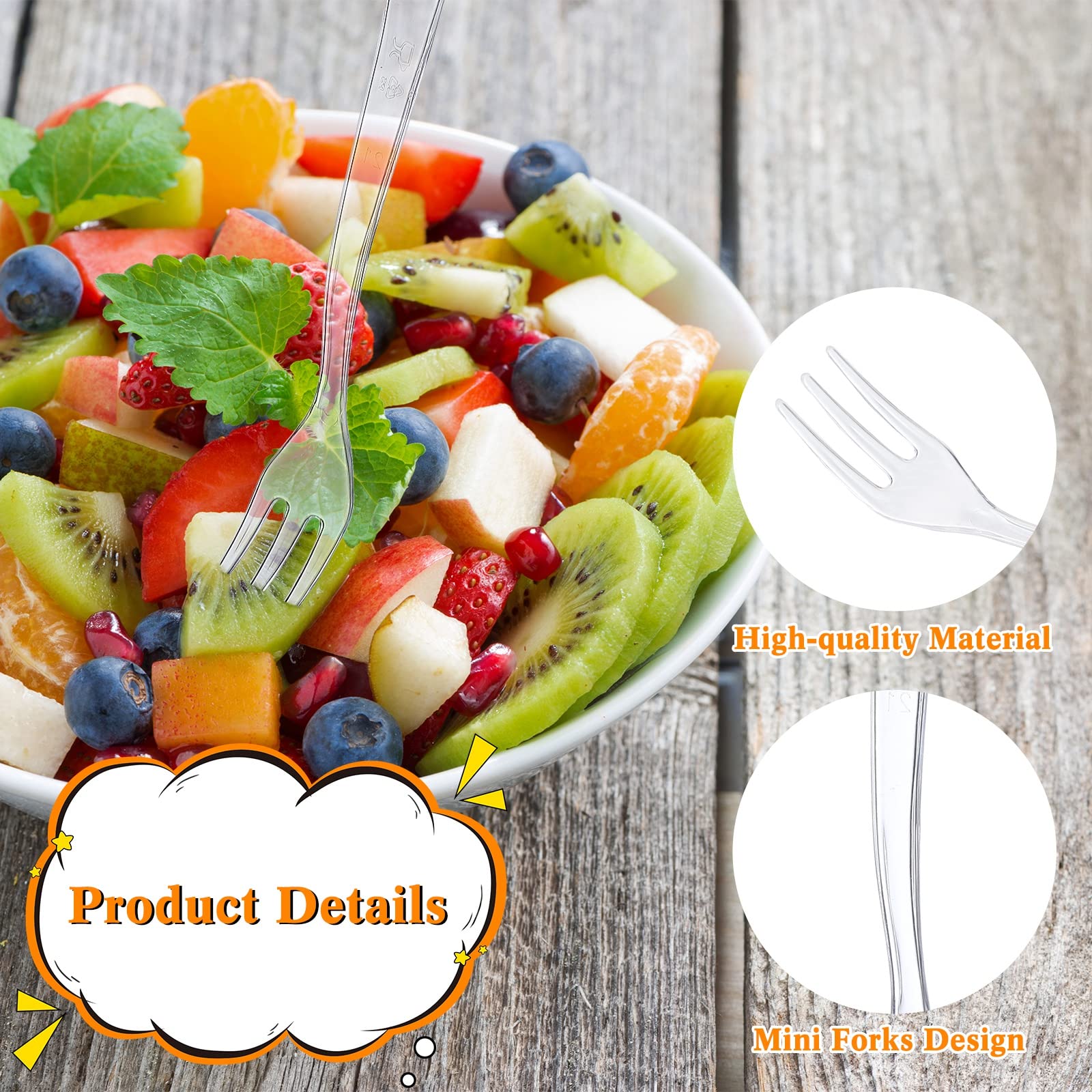 Skylety 500 Pcs Mini Plastic Forks for Appetizers, 3.7"(Clear) — Amazon image 3