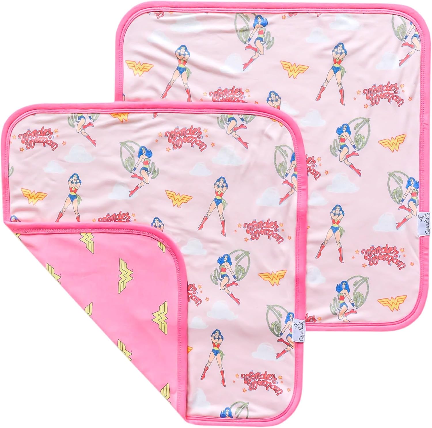 Copper Pearl Baby Security Blanket Set of 2 - Portable Size for Self-Soothing On-The-Go, Ideal Baby Blankets for Boys and Girls - Ultra-Soft, and Gift-Ready Loveys - Wonder Woman™