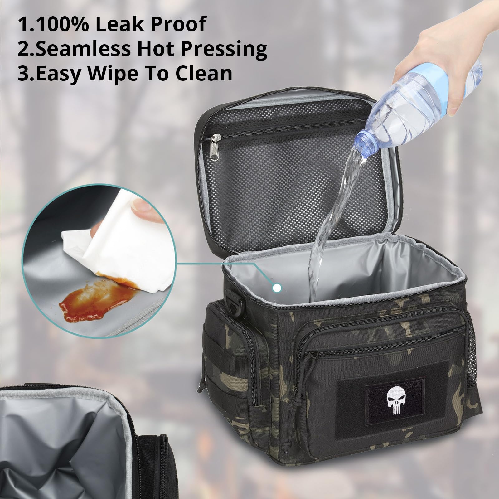Borsa Termica Tattica MOLLE Impermeabile Isolata per Uomo Lavoro Pic-Nic