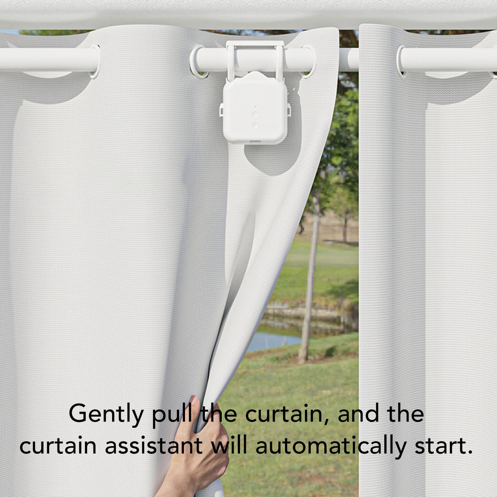 ASHATA Apri tenda automatico con pannello solare, motore robot intelligente per tende controllato da app/timer/voce, motore ad alte prestazioni per la casa