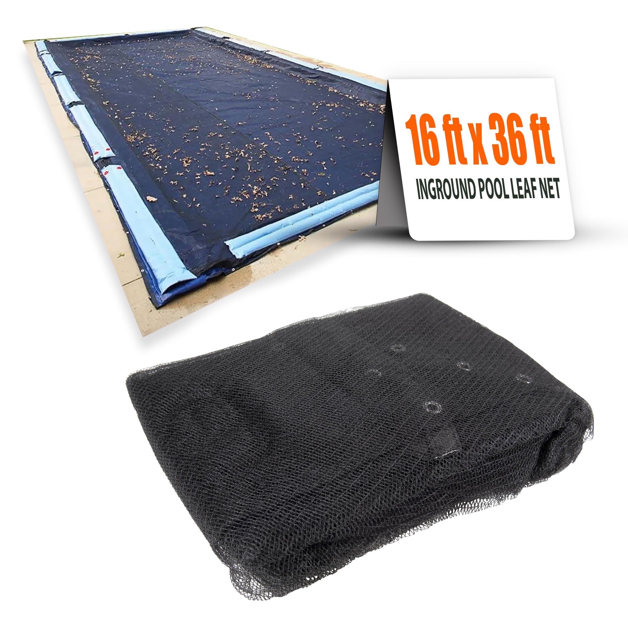 SET Sunsolar Energy Technologies Leaf Net Cover for 16 ft x 36 ft Rectangular Inground Swimming Pool with Extra 4 ft Overlap
