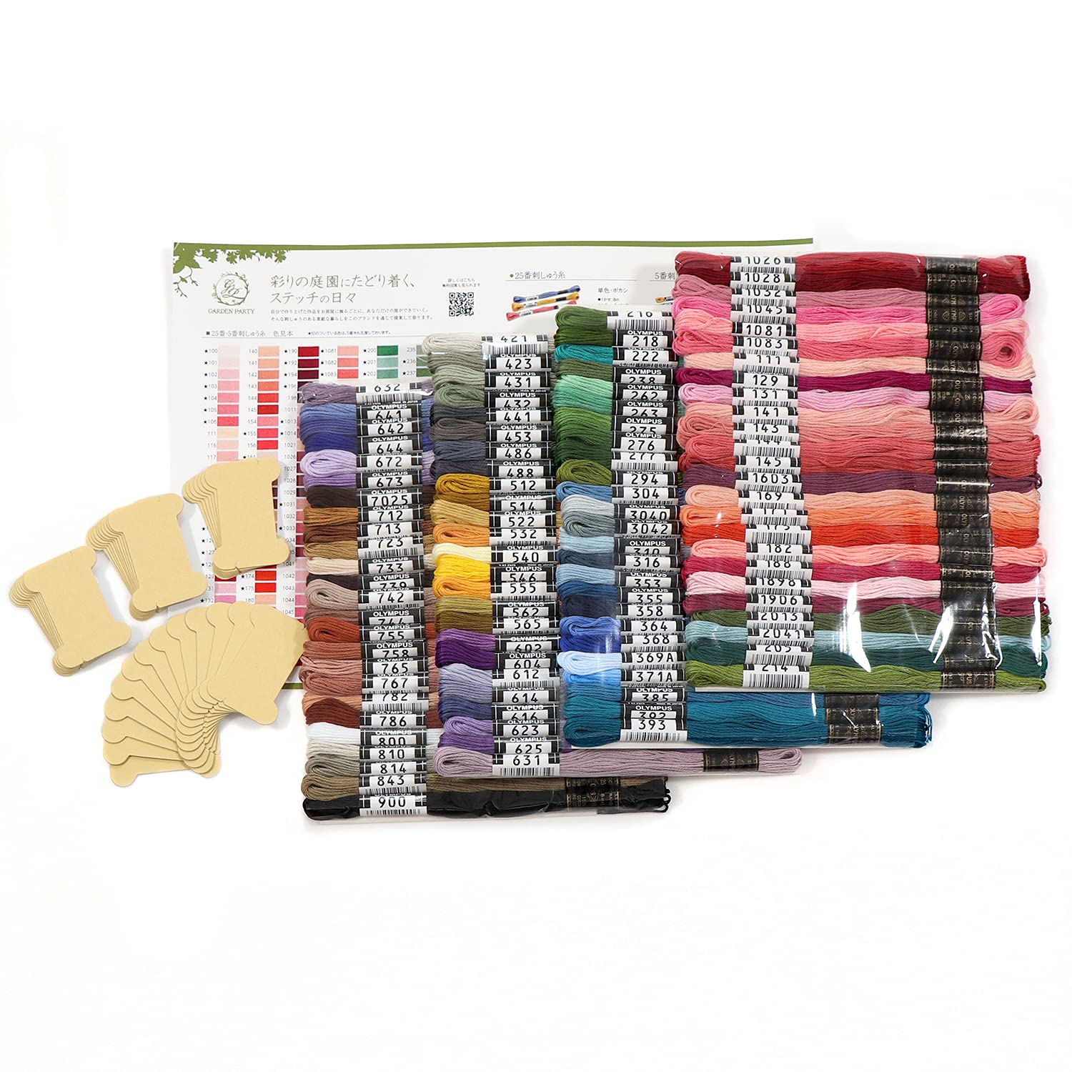 Olympus Thread Garden Party GP-100A - Juego de hilos de bordado con carrete