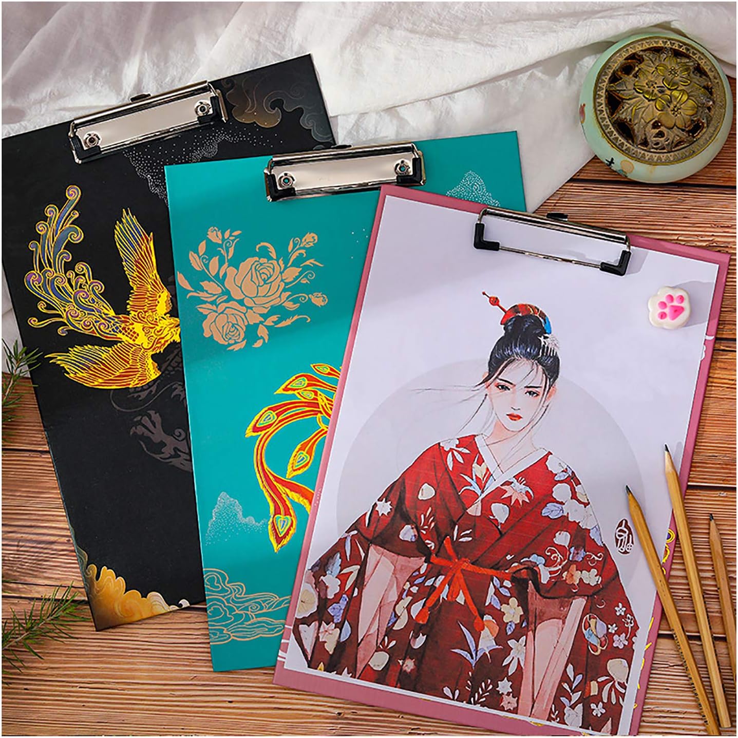 Table one Portapapeles Impermeable, Portapapeles Antiguo, Adecuado para Que Los Alumnos De La Escuela Dibujen 10 Paquetes(Color:UNA,Size:40×30cm)