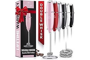 Zulay Kitchen Powerful Double Whisk Heavy Duty Milk Frother