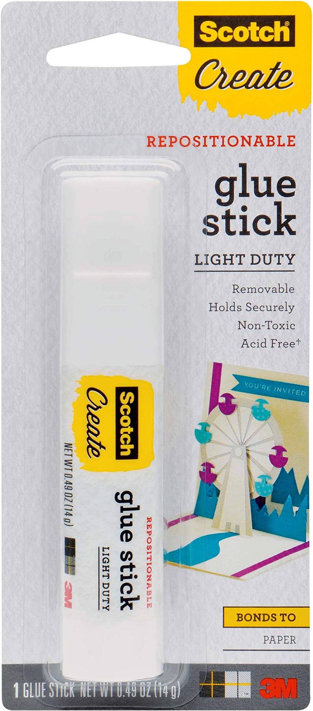 Amazon.com: Removable Restickable Glue Stick, .49oz, Repositionable ...