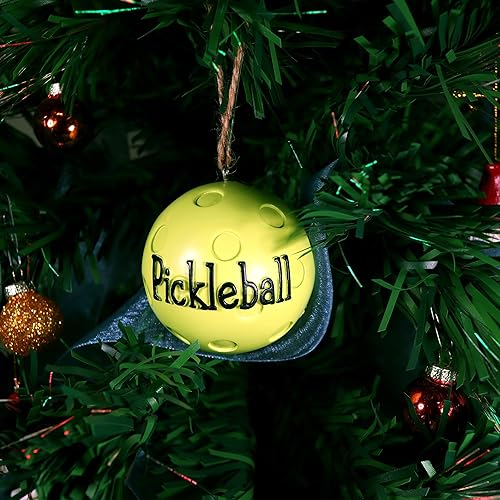 Miniatura 3 de Adorno de pickleball para árbol, bola de pepinillo, 2.5 pulgadas