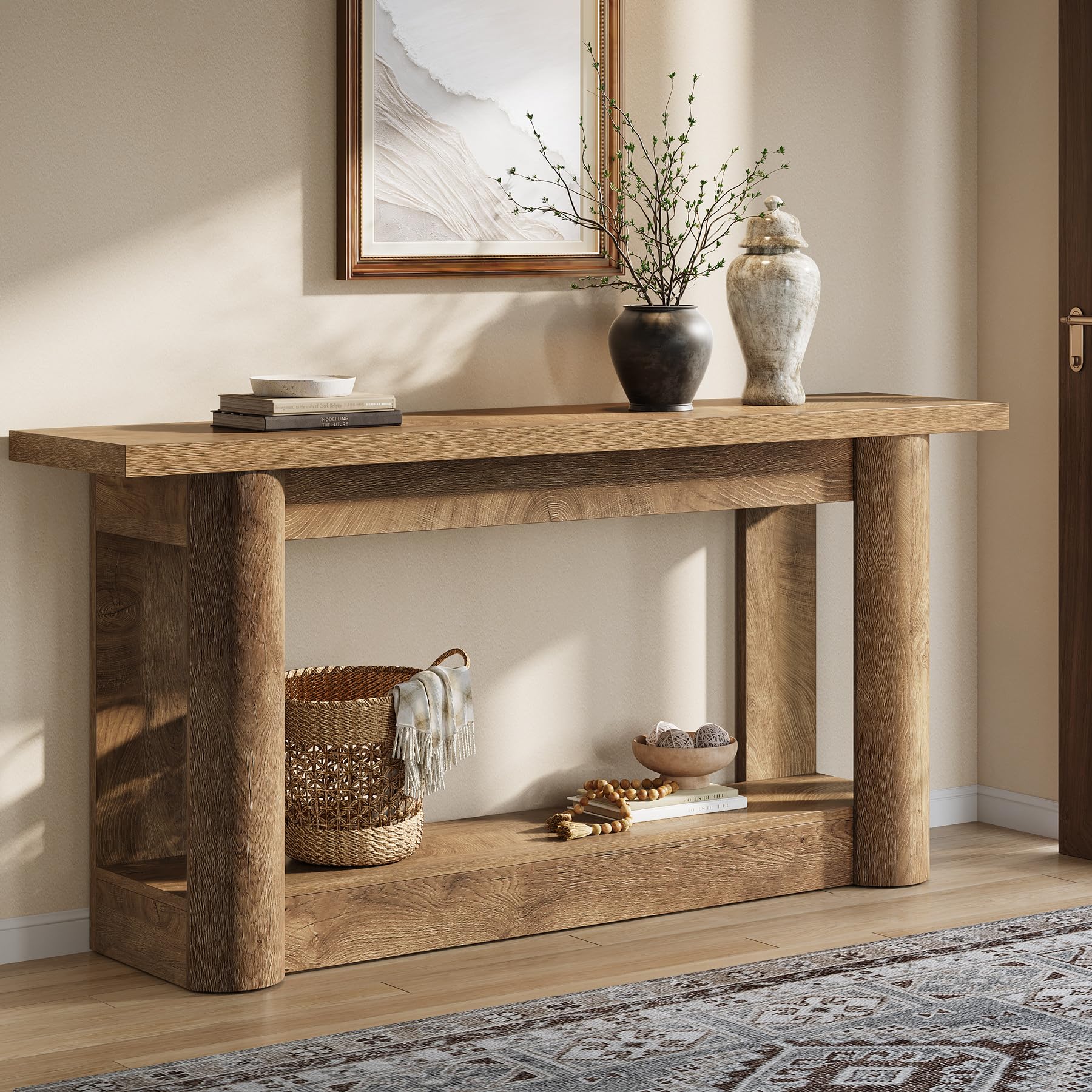 Photo 1 of ****Parts only****

Tribesigns 63-Inch Farmhouse Console Table, 2-Tier Storage Sofa Table Behind The Couch, Narrow Long Entryway Furniture for Home Hallway, Entrance, Living Room, Brown