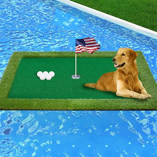 Miniatura 7 de Verde de golf flotante para piscina, varios tamaños (35"x24"/47"x35"/63"x47") para adaptarse a tus necesidades, green de chipping flotante, ideal