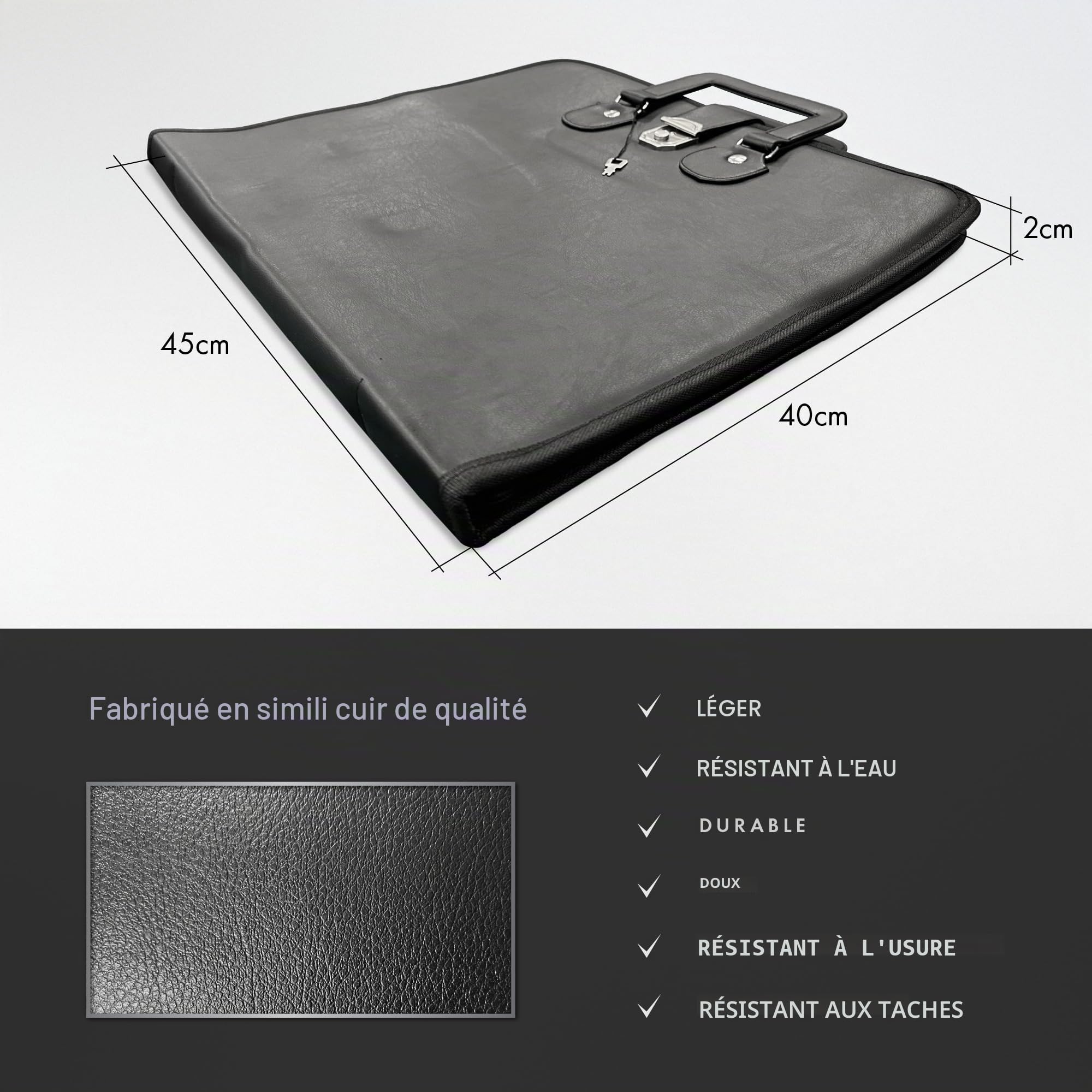 THE MASONIC COLLECTION - Étui souple style mallette MM - Fabriqué en similicuir - Résistant à l'eau - Cadeau franc-maçon pour homme