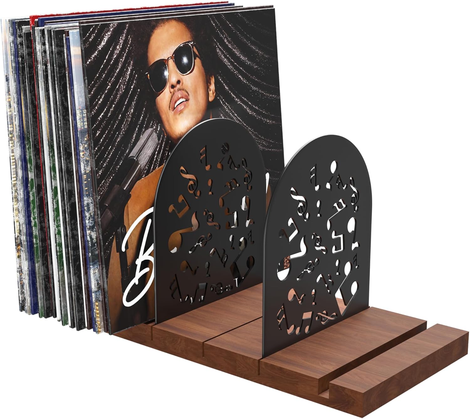 Vinyl Record Storage, Record Holder for 70-100 LP, Solid Pine Wood Vinyl Holder Record Stand, Sturdy Organizer Display Shelf for Collectibles, Album Covers, Magazine File, Books, Picture Ledge, Decor