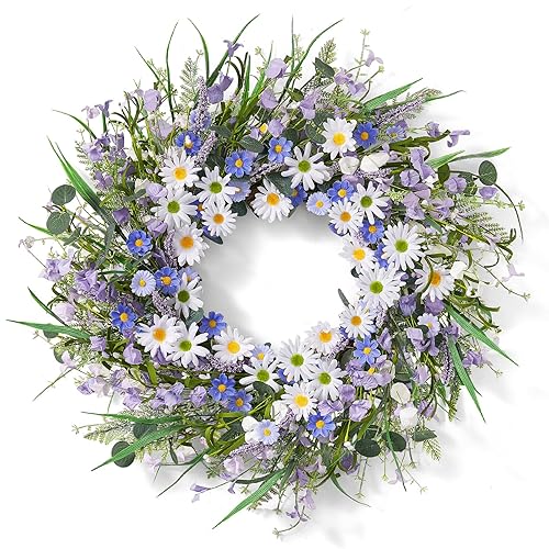 Spring Wreaths for Front Door, 22 Inch Spring and Summer