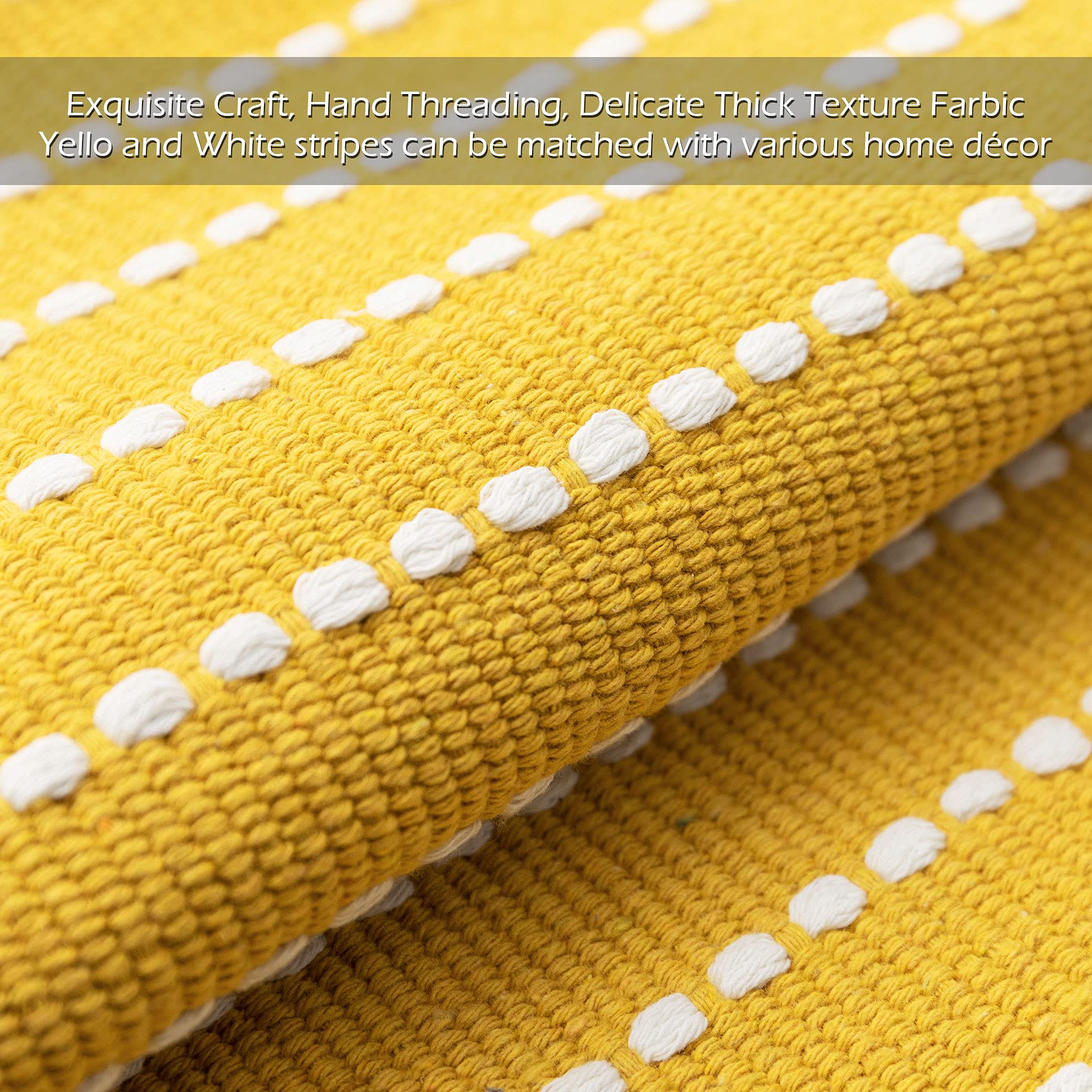 LIGICKY Federa Per Cuscino Bohémien Con Nappe, 45x45 Cm, Giallo E Bianco, In Cotone, Solo Fodera, Per Divano E Camera