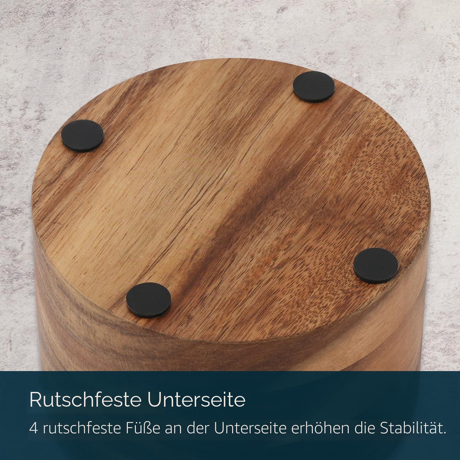 KITCHENDAO Acacia Holz Salzdose mit Integriertem Löffel, Salzbehälter mit magnetischem Deckel, Schwenkdeckel Für Küche, Aufbewahrung von Salz Meersalz Gewürzen Pfeffer Kraut, 6oz