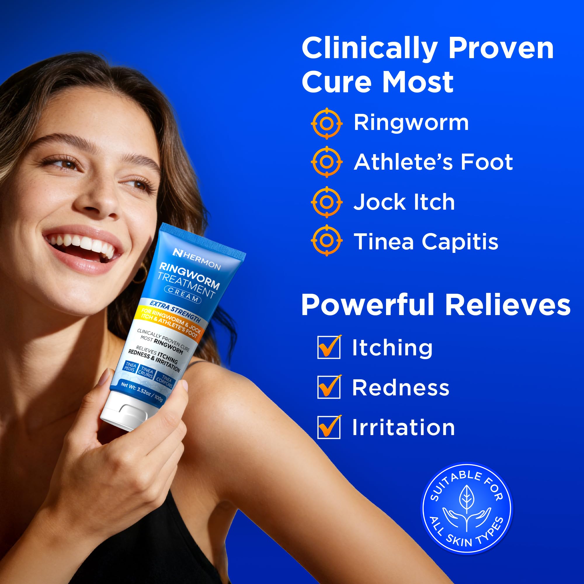 Hermon Antifungal Ringworm Cream for Humans – Helps Relieve Itching, Redness & Discomfort from Ringworm, Jock Itch, Athlete’s Foot & Tinea Versicolor – Gentle for Adults & Kids – 100ml — Amazon image 7