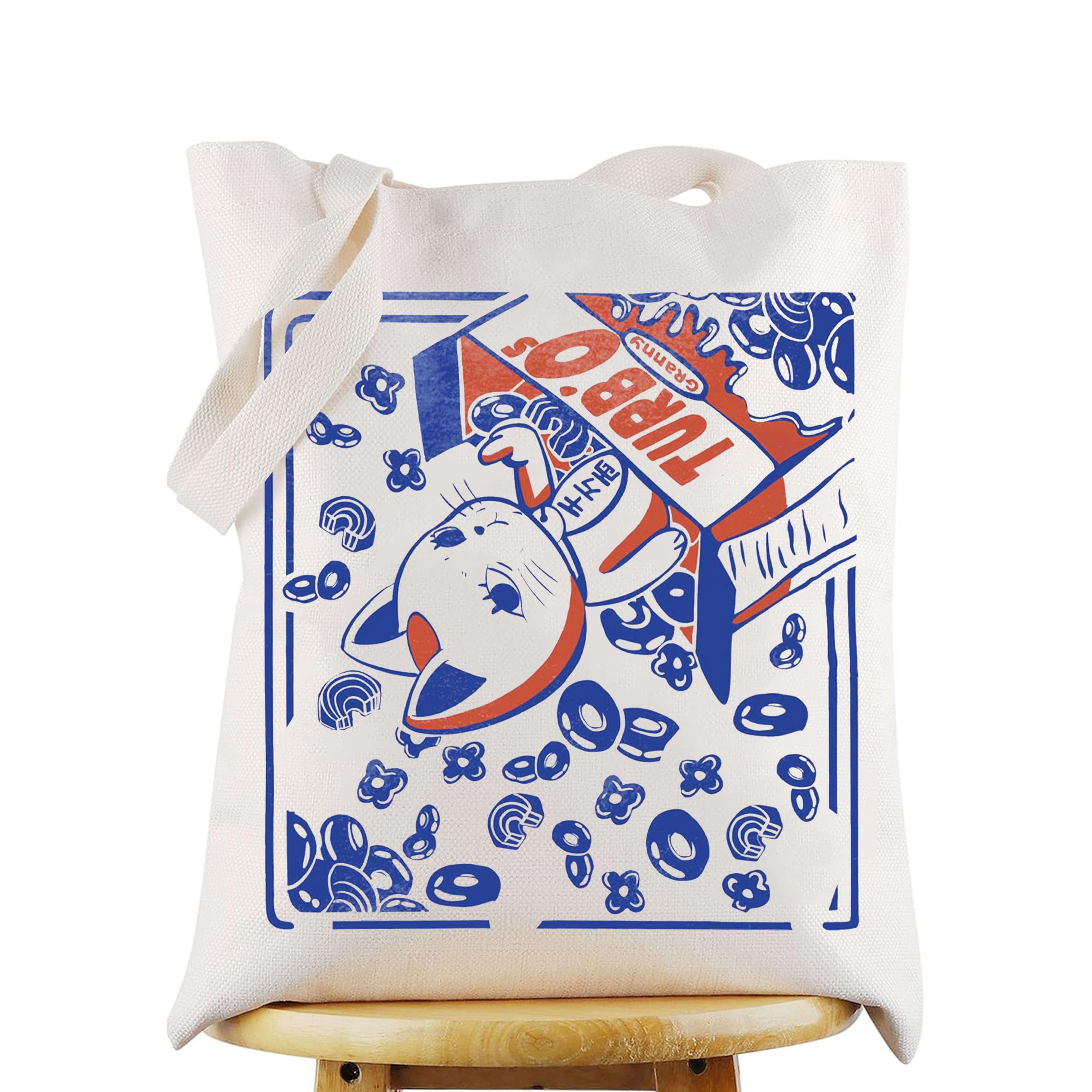 WZMPA Manga Kawaii Cat Tote Bag Luck Cat Cartoon Gift Anime Cats Shopping Grocery Bag Japanese Anime Merchandise, Turb Os Tg, L