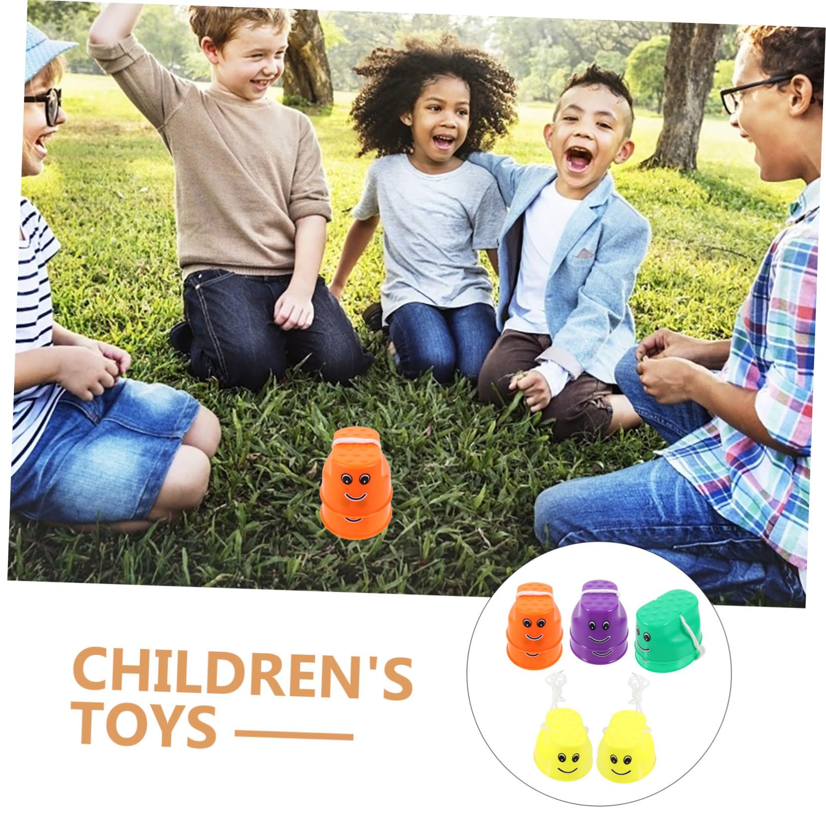 Toyvian 4 Pares de Zancos de Cubo para Niños Diseño Antideslizante de Plástico, Juguetes Divertidos para Desarrollar Habilidades Motoras en Juegos al Aire Libre