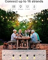 Vista 3 de Svater Guirnalda de luces para exteriores de 200 pies, luces de patio para exteriores con bombillas LED inastillables, impermeable, IP65, luz