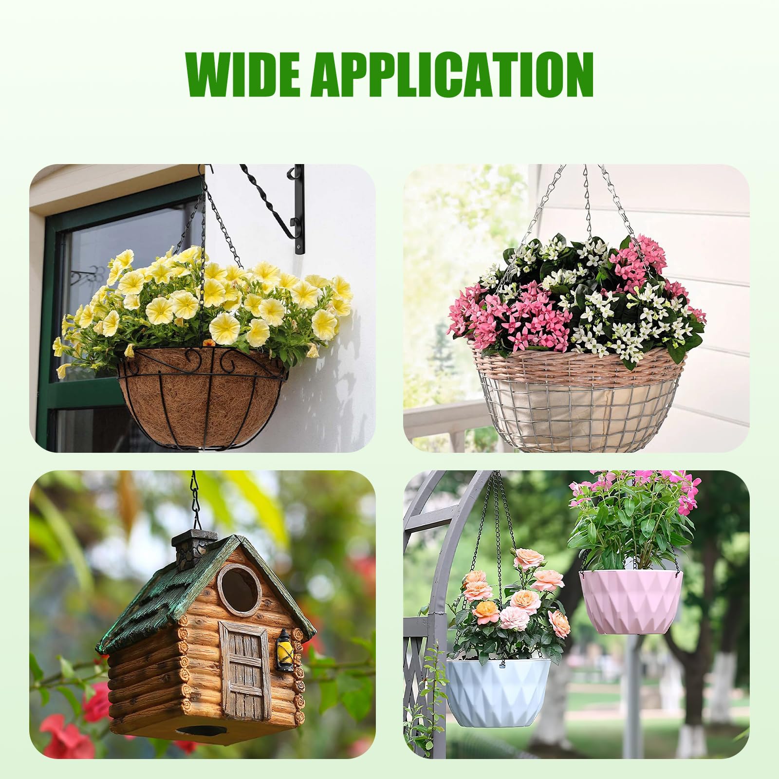 6pcs Hormores De Jardín Doble Gancho Cadena Colgando Para Flores Comederos De Pájaros Ajuste Del Techo Longitud