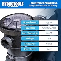 Vista 60 de SWIMLINE HYDROTOOLS Above-Ground Pool Motor Pump, Hydro-Flo 0.3 HP w/ 1980 GPH, Vertical
