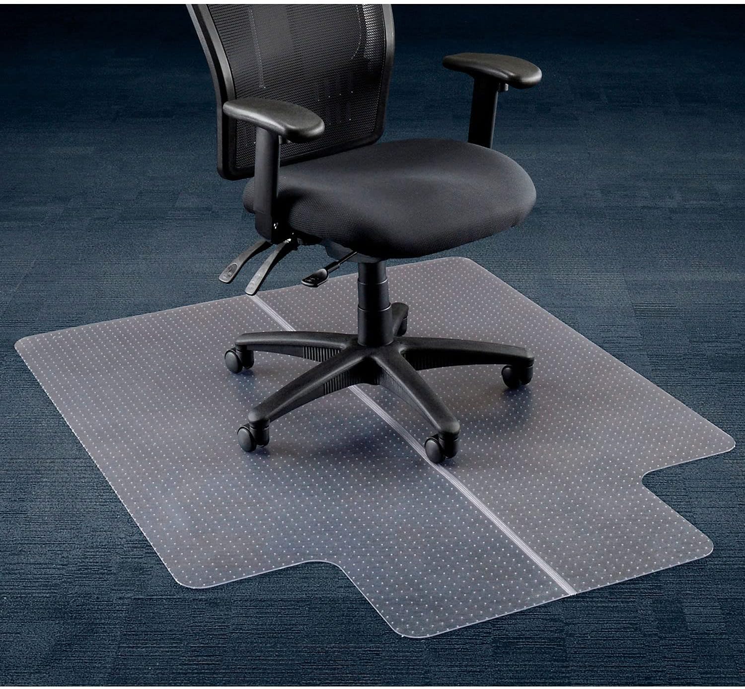 46 W x 60 L Office Chair Mat w/ 25 x 12 Lip for Carpeted Floor