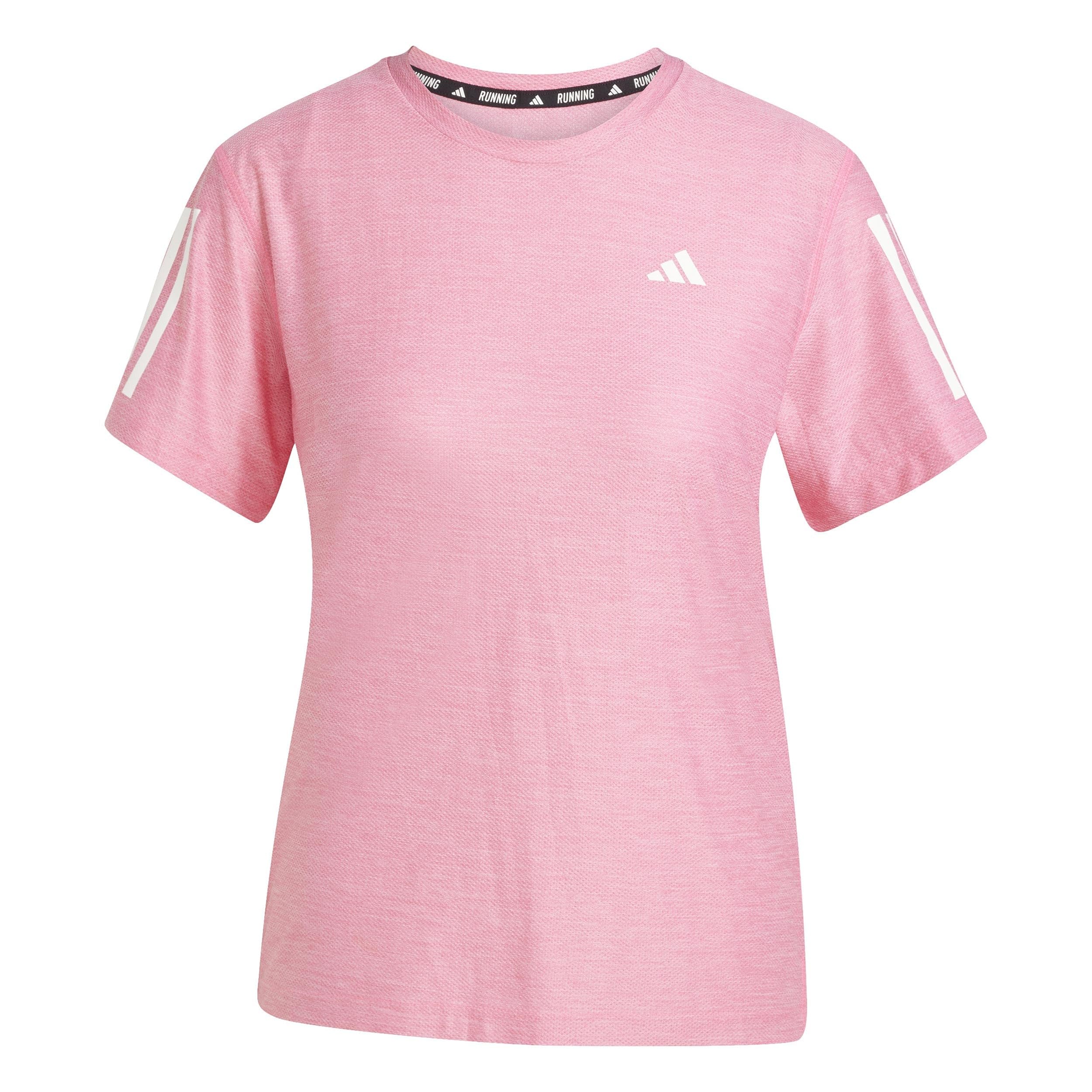 adidas Women's Own The Run Base Tee, Lucid Pink/White, S