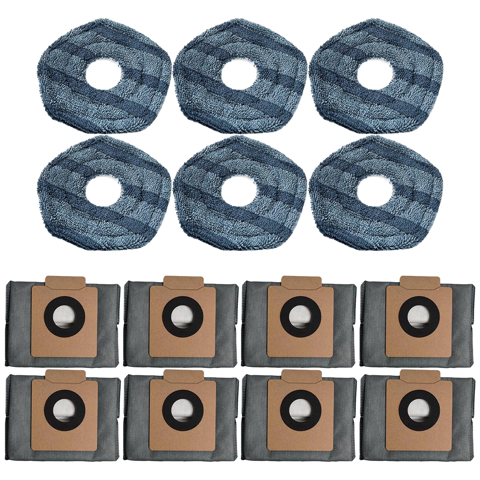 TFAOYS Automated Robot Vacuum Essential Include 6 Mop Pad and 8 Efficient Bags Replace Parts for X10 Robotic Vacuum Enhancements