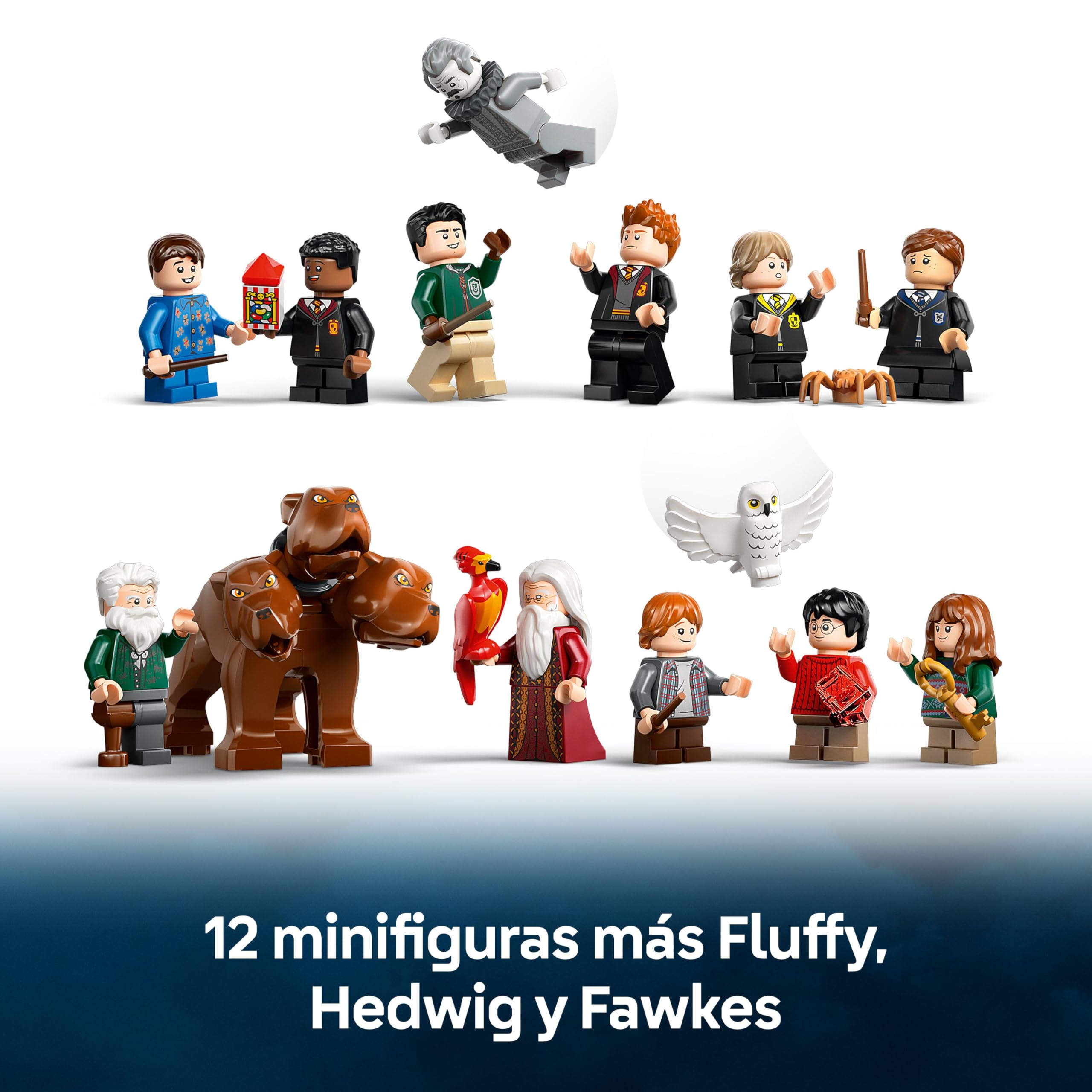 LEGO Harry Potter Castillo de Hogwarts: Torre Central - Castillo de Juguete con Cuarto de Llaves Voladoras y Ajedrez Mágico - 12 Minifiguras - Regalo para Niñas y Niños de 10+ Años 76454