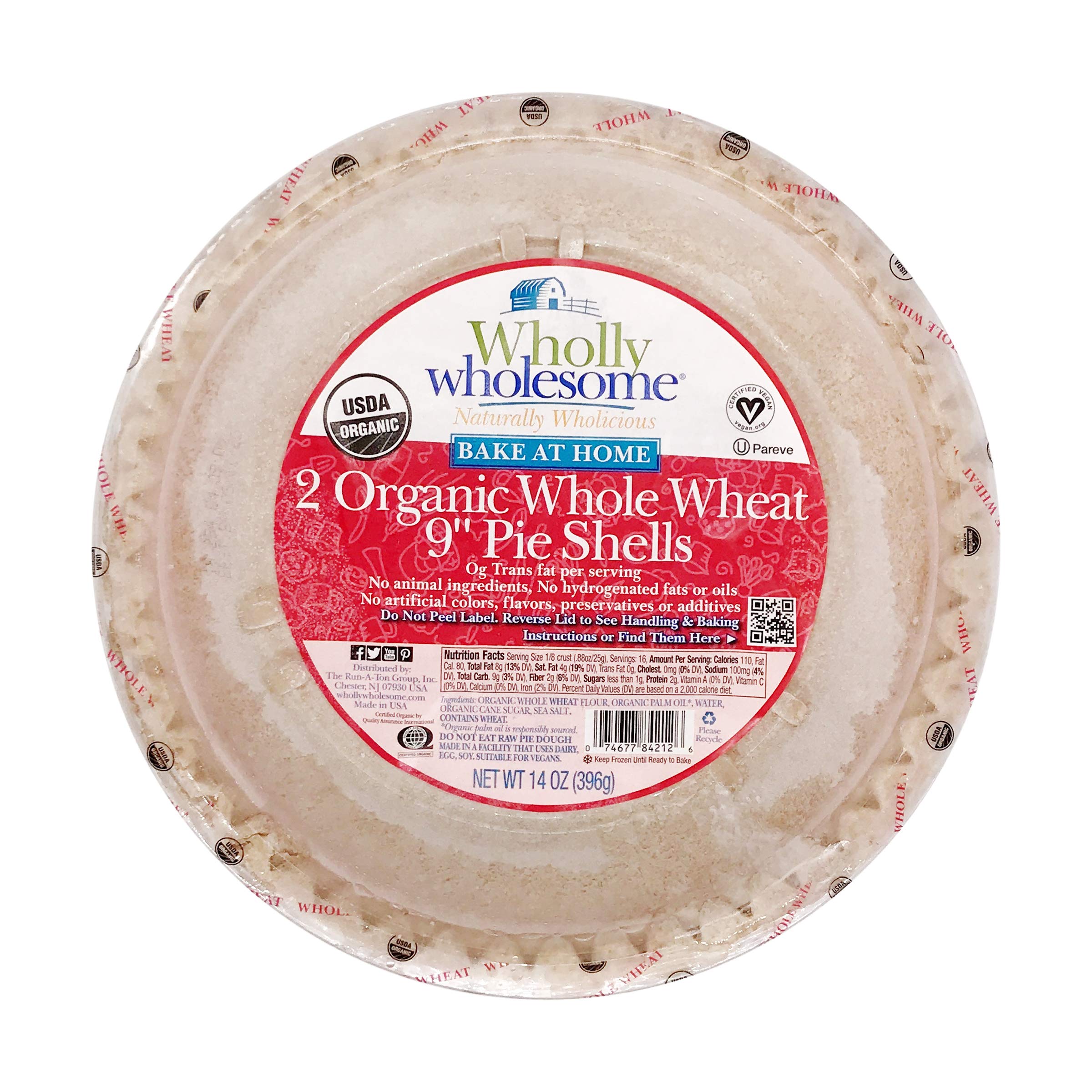 Wholly Wholesome Pie Shell Whole Wheat 9 Inch, 14 oz