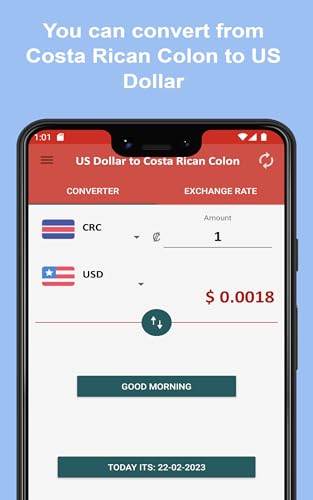 US Dollar to Costa Rican Colon To see the Exchange rate on your Phone and Tablet