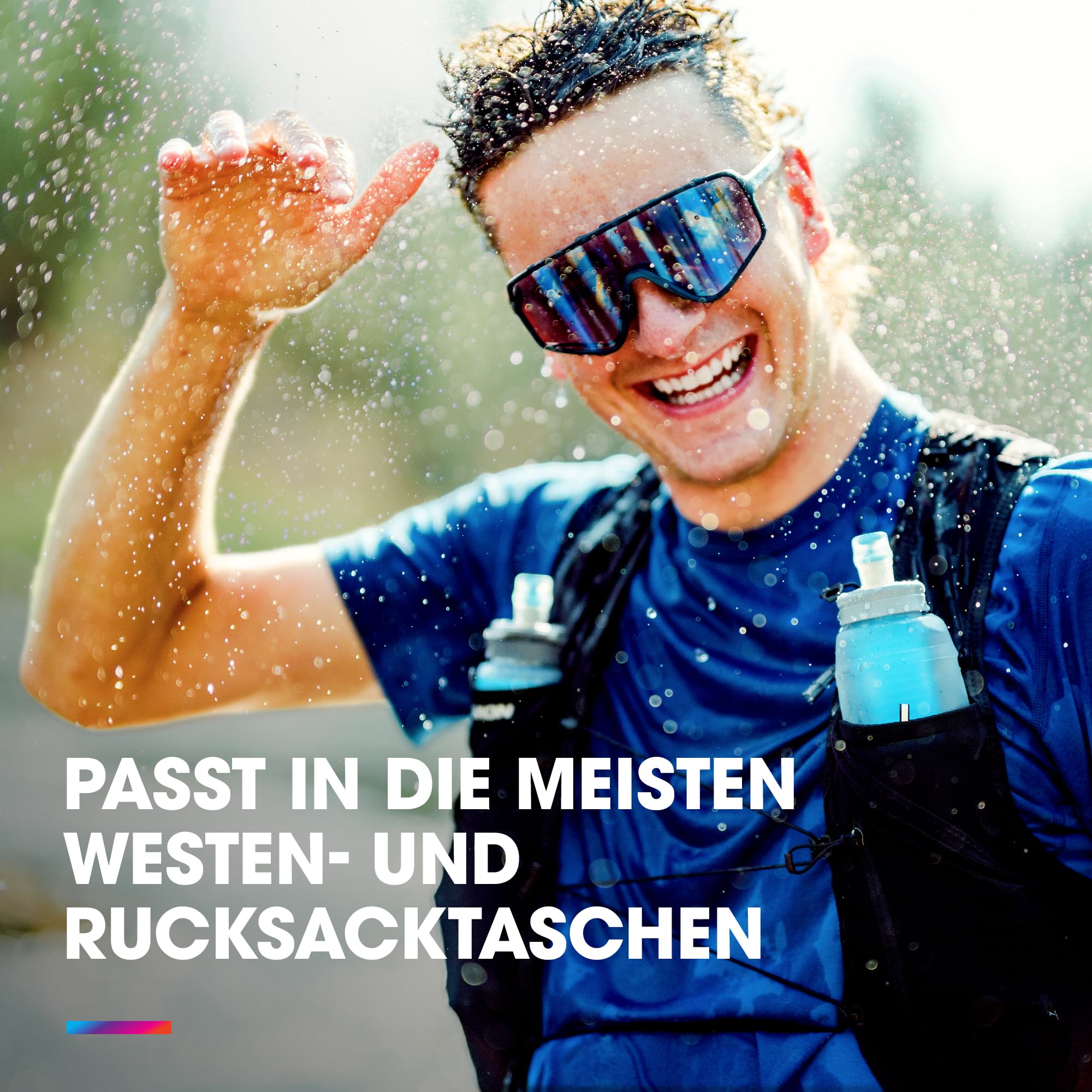 HydraPak UltraFlask+ 500 ml – gefilterte, komprimierbare Softflask-Trinkflasche für Trinkwesten und Laufrucksäcke mit integriertem Wasserfilter (Clear, 500 ml), Farblos