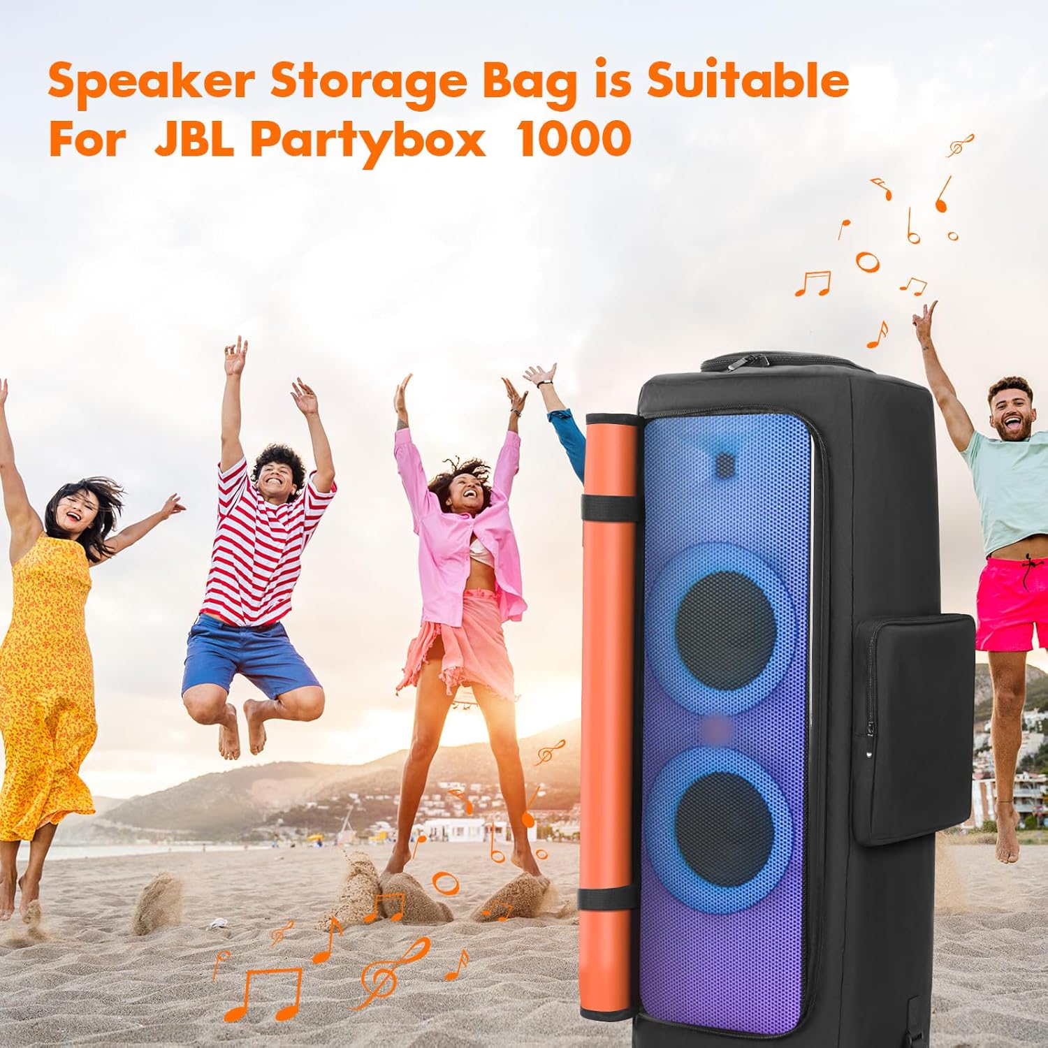 Speaker Case Compatible with JBL PartyBox 1000,Bottomless Speaker Dust Cover Storage Bag Fits for JBL PartyBox 1000 for Outdoor Travel,Portable Cover Only(Without Wheels and Pull Rod) - Image 8