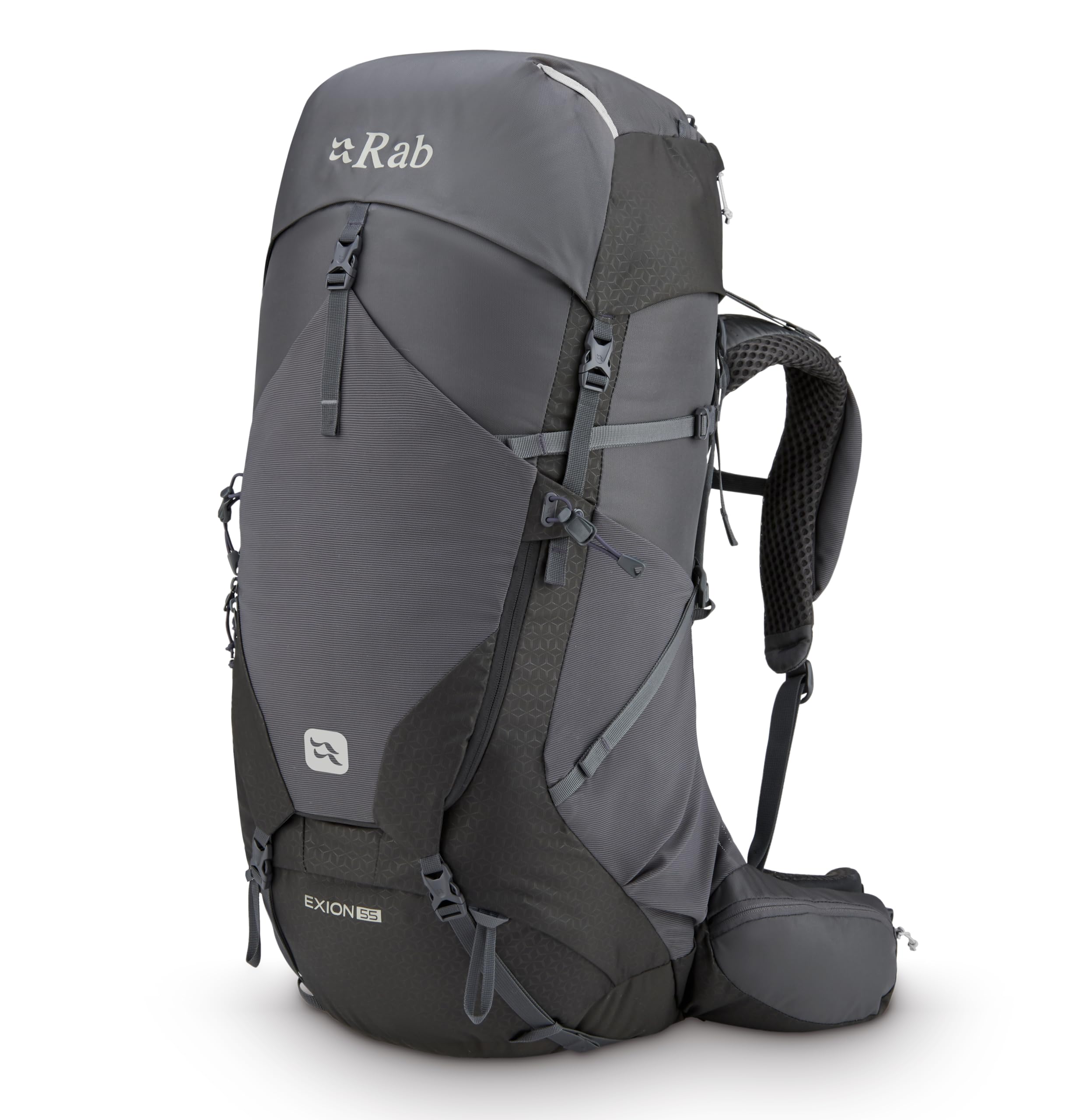 Rab Unisex Anthracite/Graphene Exion 55-Liter Backpack - Comfortable Pack For Hiking, Trekking, & Backpacking - Medium/Large