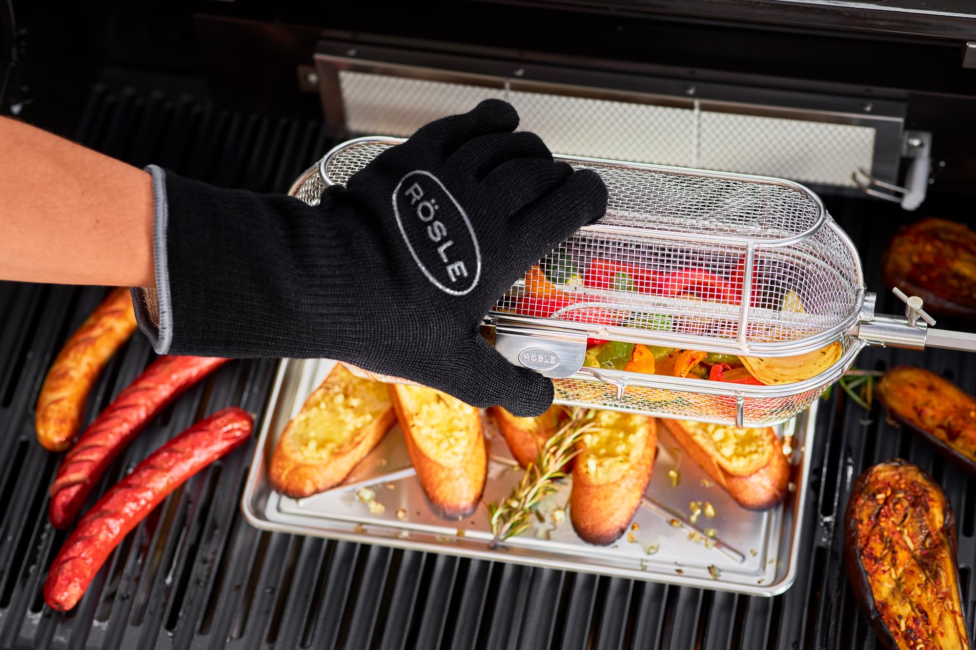 Amazon.com : Rösle BBQ Stainless Steel Revolving Spit Grill Basket