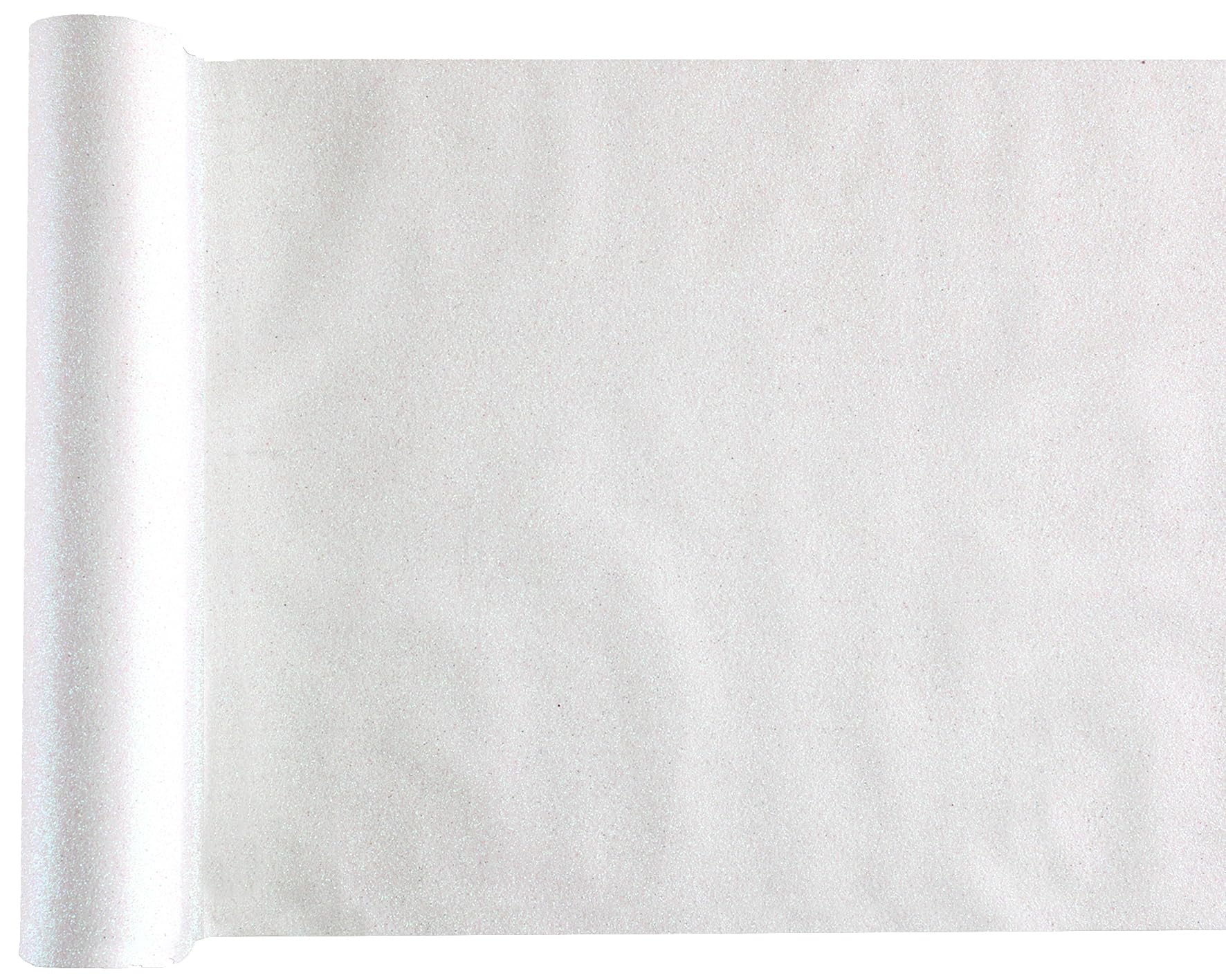 Luxury Polyester Glitter Table Runner 28cm X 3m Available in 6 Colours. (White)