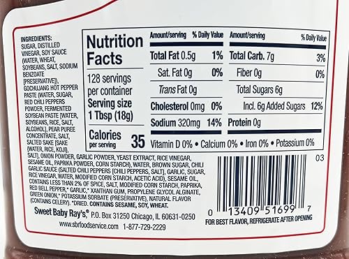 Miniatura 2 de Sweet Baby Ray's Salsa coreana para barbacoa y alas, 64 oz