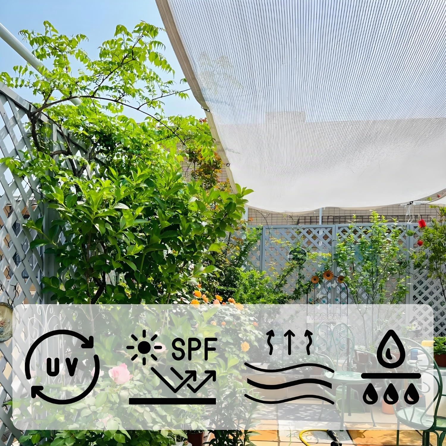 Générique Filet D'ombrage Pergola avec Œillets, Toile Ombrage Exterieur 1x1.5m 2.5x3 2x10m 3x3 3x4m 4x4m 4x6m 1.5x10m 90% Voile D'ombrage pour Jardinage Serre Potager Extérieur Protection(2.5x4 M)
