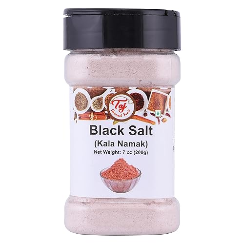 TAJ - Polvo de sal negra india premium Kala Namak 7 onzas
