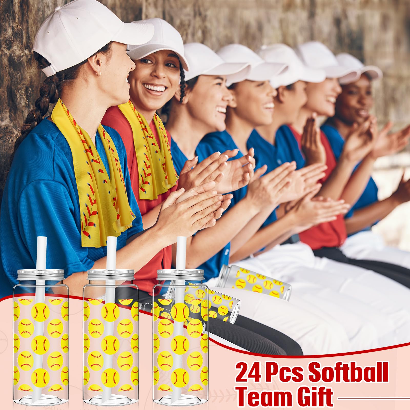 Fanfanwin 24-Pack Sport Party Favors – 12 Water Bottles & 12 Cooling Towels For Teams, Gifts & Events - View #2