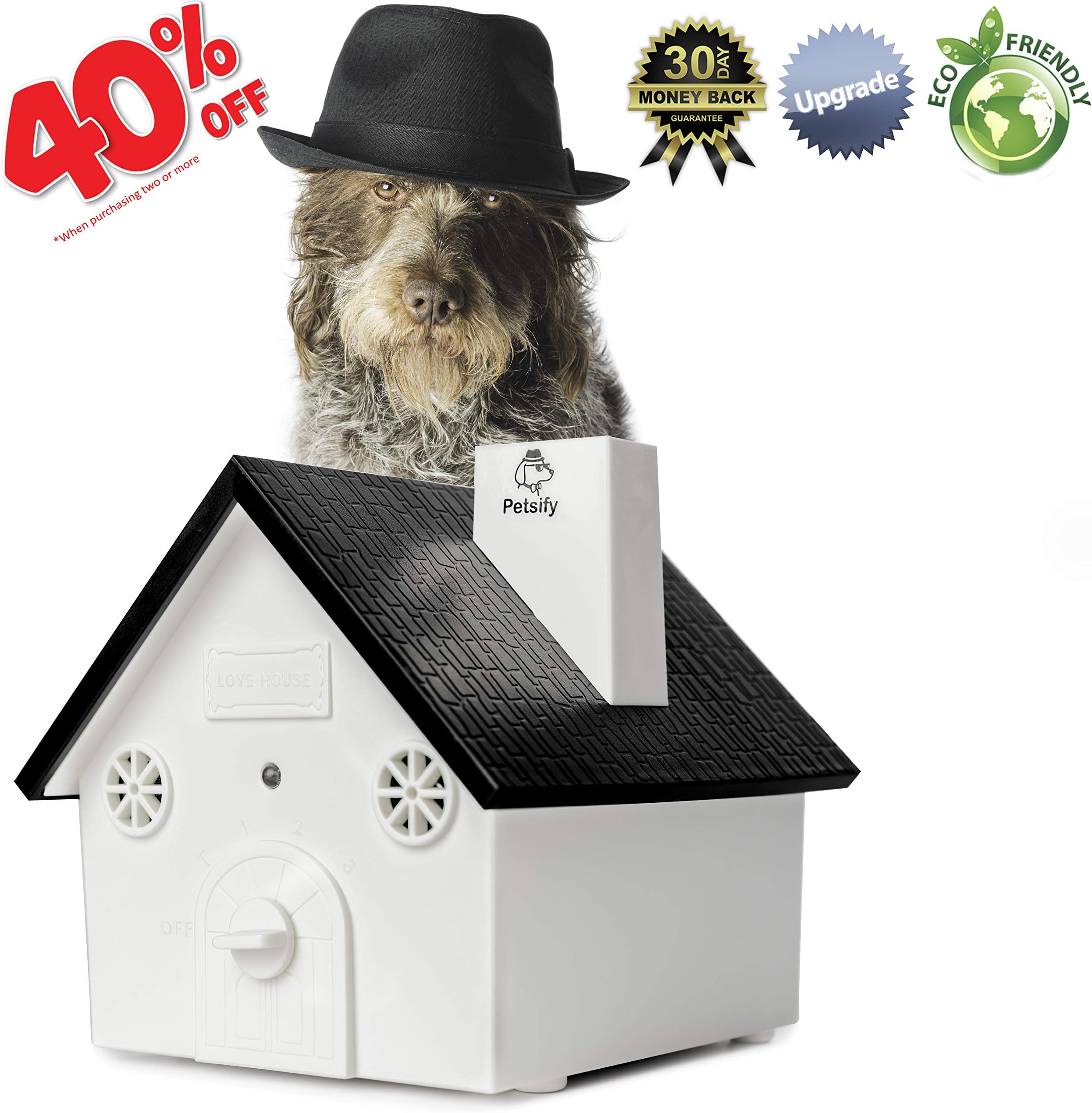 Petsify [NEWEST 2018] Ultrasonic Anti-Barking Device - State of the Art Bark Controlling Device - Ideal for Dog Training - Safe for Humans and Pets - Unique birdhouse Design - Waterproof