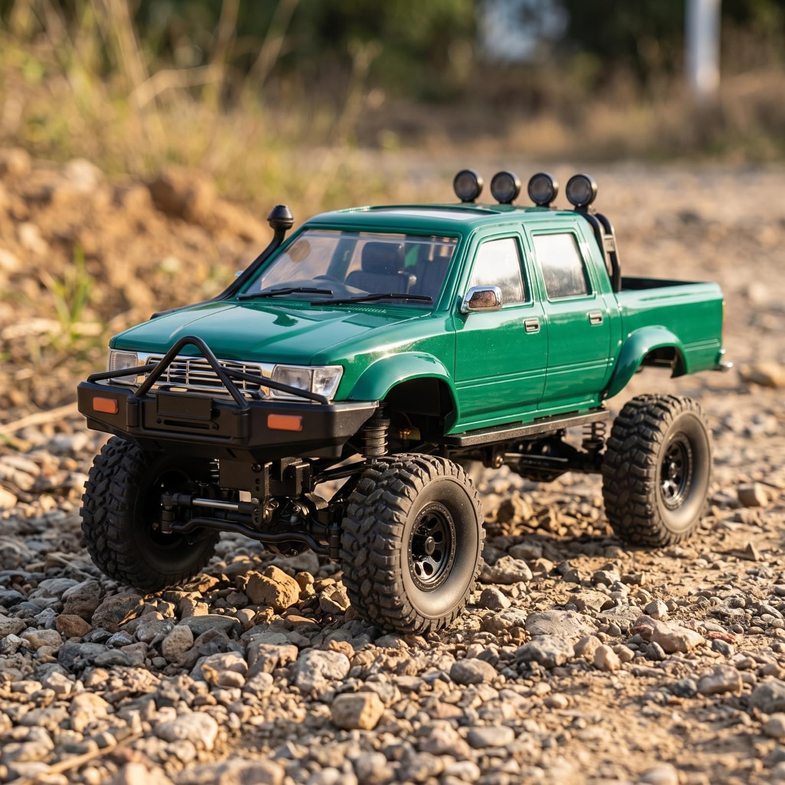 harayaa Veicolo Fuoristrada per Bambini Auto Radiocomandata Pickup Crawler 4x4 Camion Arrampicatore Telaio Cingolato Materiale Plastica Metallo Batteria, Verde