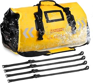 Waterproof Duffel Bag Roll Top Large Travel Weekend Bag 40L/66L Heavy Duty Keeps Gear Dry with Molle Loops Durable Straps and Handles for Motorcycle Kayaking Camping Boating Rafting Fishing Gym Sport
