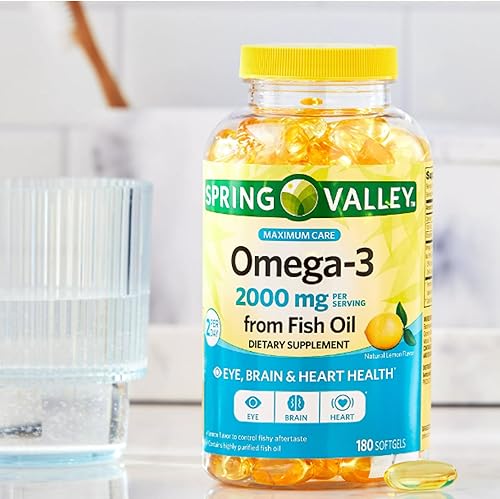 Miniatura 3 de Spring Valley Omega 3 Aceite de pescado máximo 2000 mg 180 cápsulas blandas incluye organizador de píldoras