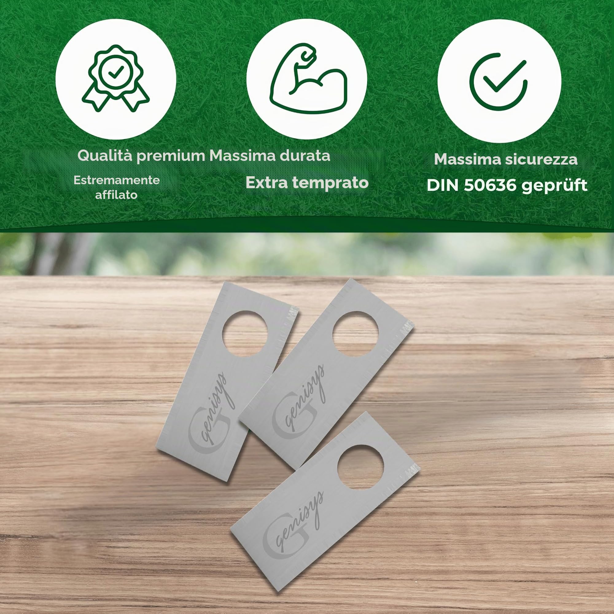 Genisys 30 Lame di Ricambio (LongLife - 0,75 mm) + 30 Viti di Fissaggio [DIN EN 50636 verificato] Compatibile con Honda ® Miimo ® 310 520 3000