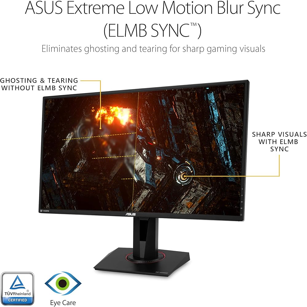 Asus TUF Gaming VG27AQ 27” Monitor, 1440P WQHD (2560 x 1440), IPS, 165Hz (Supports 144Hz), G-SYNC Compatible, 1ms, Extreme Low Motion Blur Sync, Eye Care, DisplayPort HDMI thumbnail 3