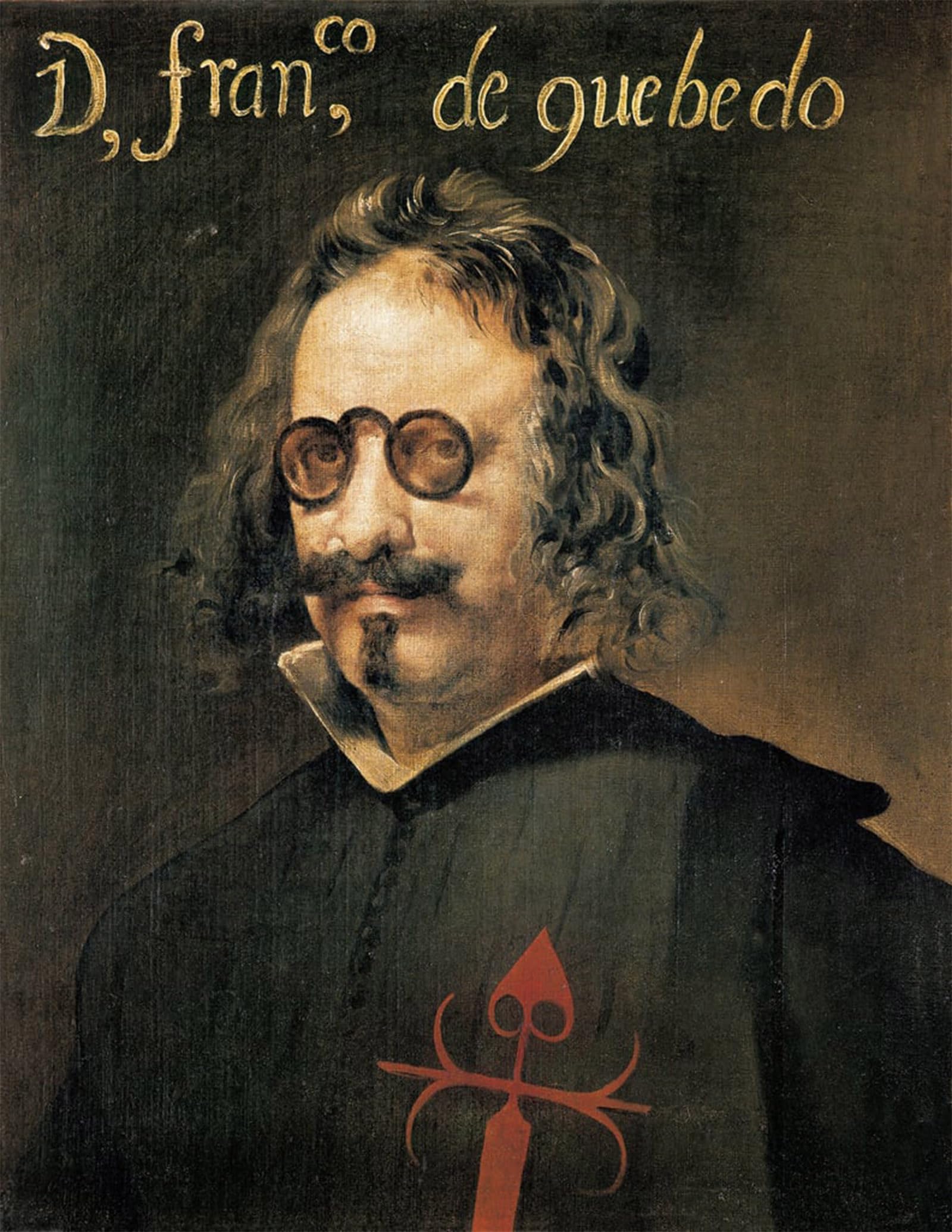 POSTERIIk Vintage Art Print Images Pictures Print Portrait of the Spanish Writer Francisco De Quevedo by Diego Rodriguez De Y Velazquez Modern Colour Posters for Office Home Decor 60x90cm