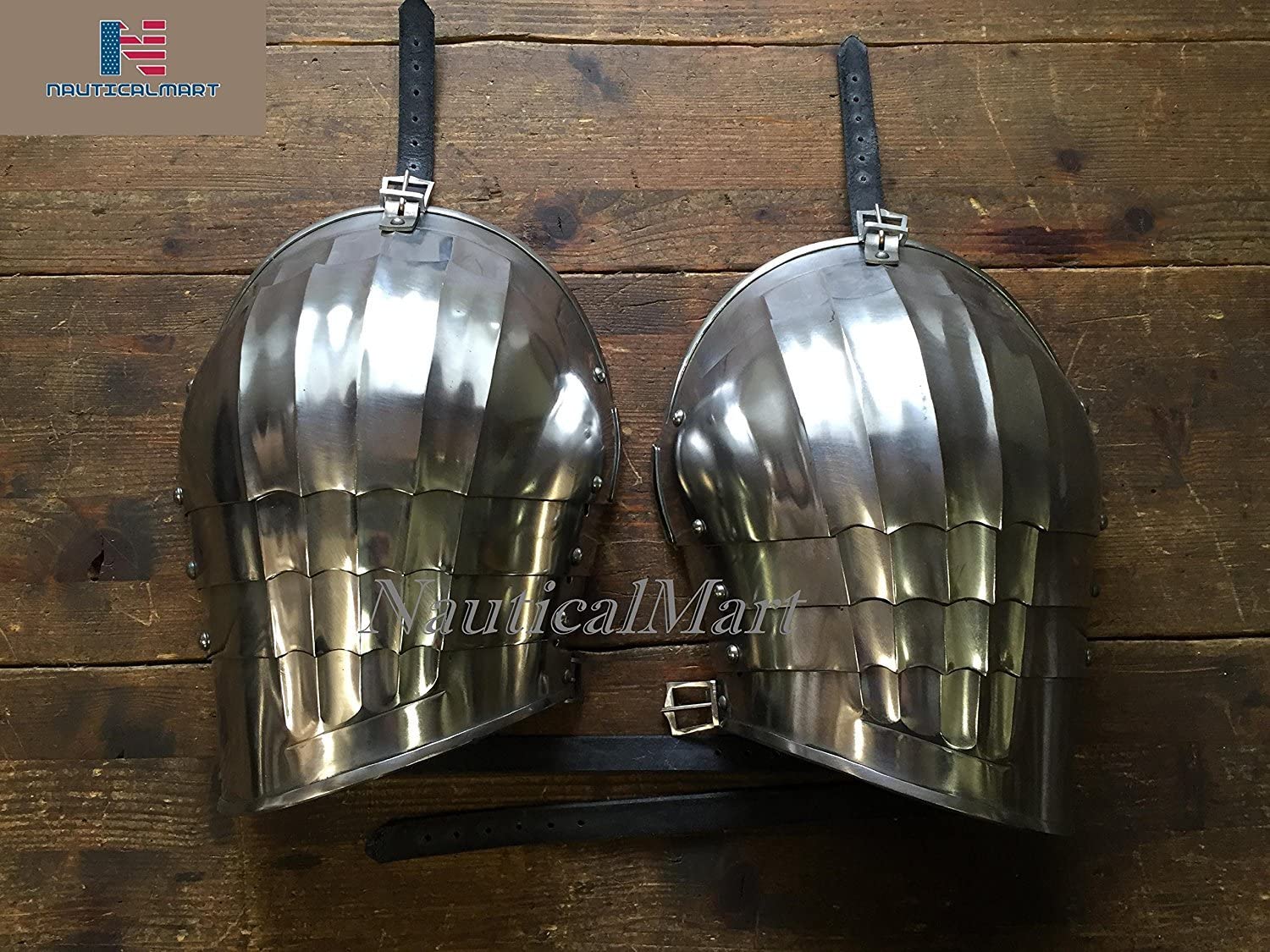 NauticalMart LARP Armour Gothic Winged Pauldrons Steel Shoulder Guard Armour