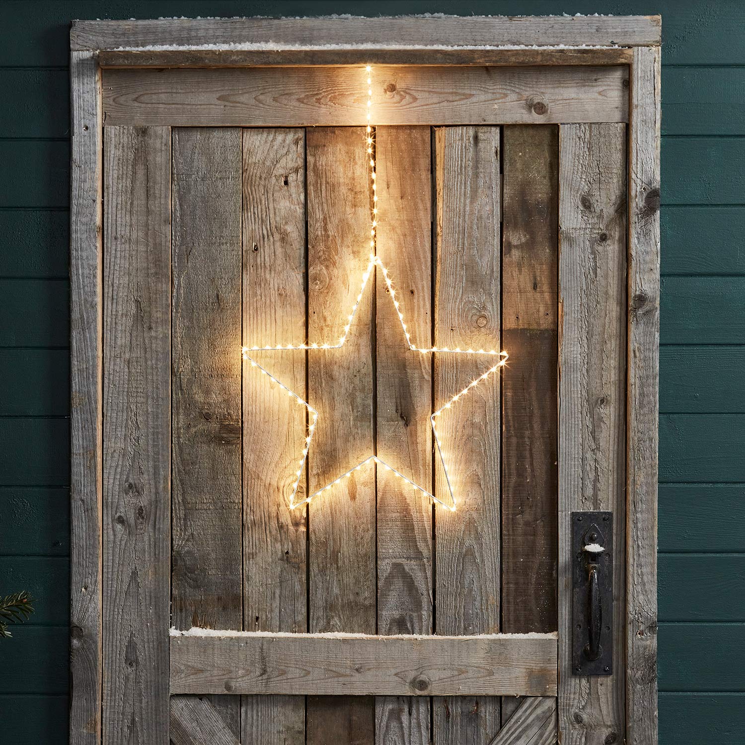 Lights4fun 134er Micro LED Osby Stern 38cm Innen und Außen Weihnachtsdeko Weihnachten Advent Christfest Weihnachtsbeleuchtung Dekoration