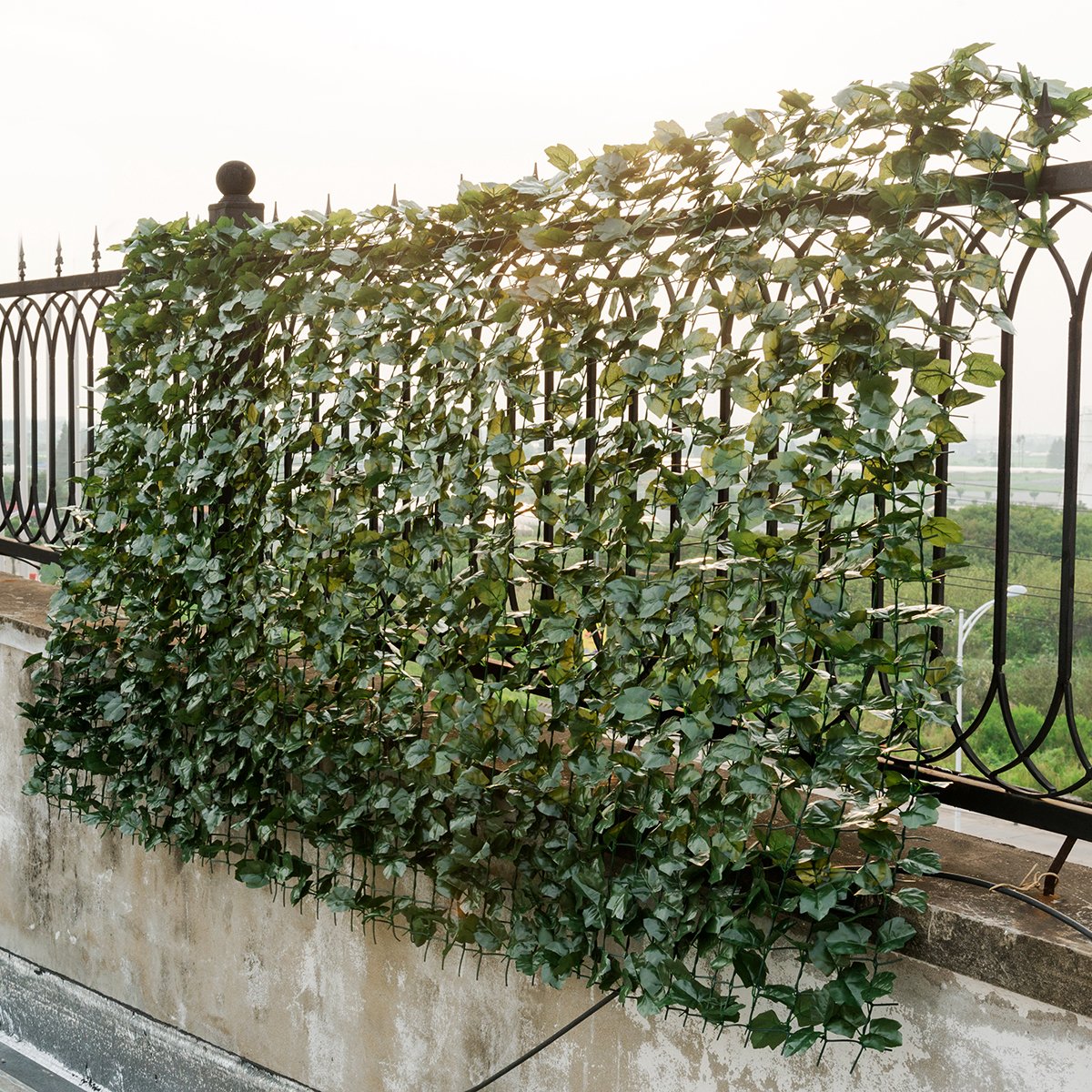 COSTWAY Clôture en Feuillage Artificielle 150 x 240CM avec Feuilles de Lierre en Polyester Protection UV, Haie Artificielle Brise Vue pour Balcon,Terrasse,Jardin Vert