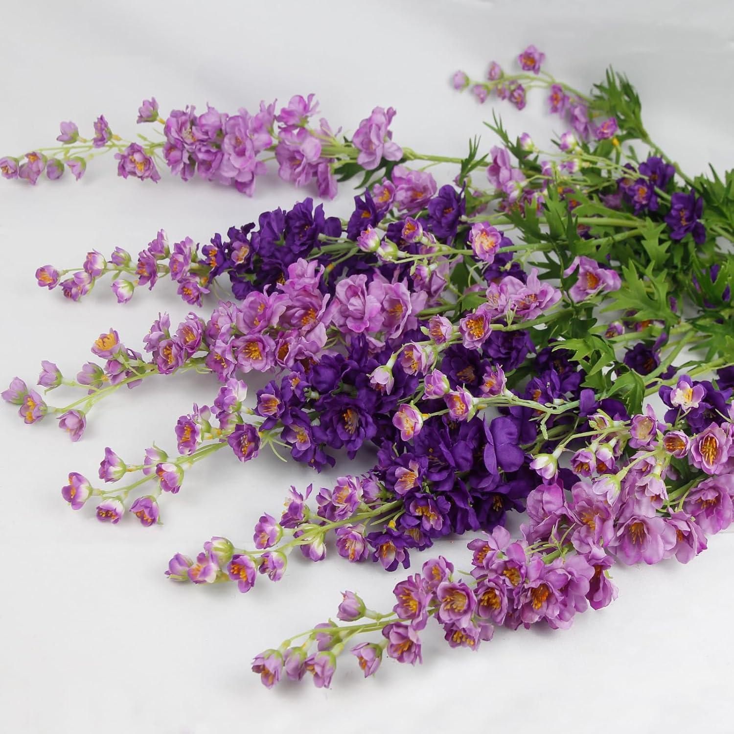 3 Pcs Delphinium Artificial Flowers Bulk 35" Long Stem Silk Larkspur Flowers Purple Artificial Snapdragon Flower Stems Faux Bouquets for Tall Vase Floral Arrangements Home Outdoor Wedding Decor - Image 3